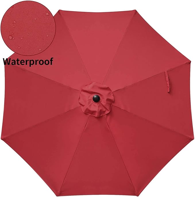Simple Deluxe 9' Patio Umbrella Outdoor Table Market Yard Umbrella with Push Button Tilt/Crank - Image 4