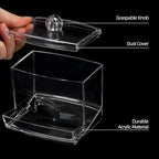 Tbestmax 10oz Qtip Holder Dispenser Big Clear Bathroom Organizer Accessories - Image 4