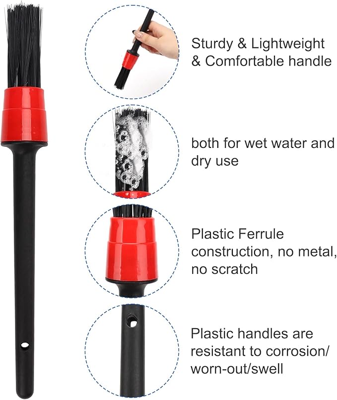 Car Interior Duster Detail Brush Cleaning Kit, Soft Microfiber Towels Dashboard - Image 2