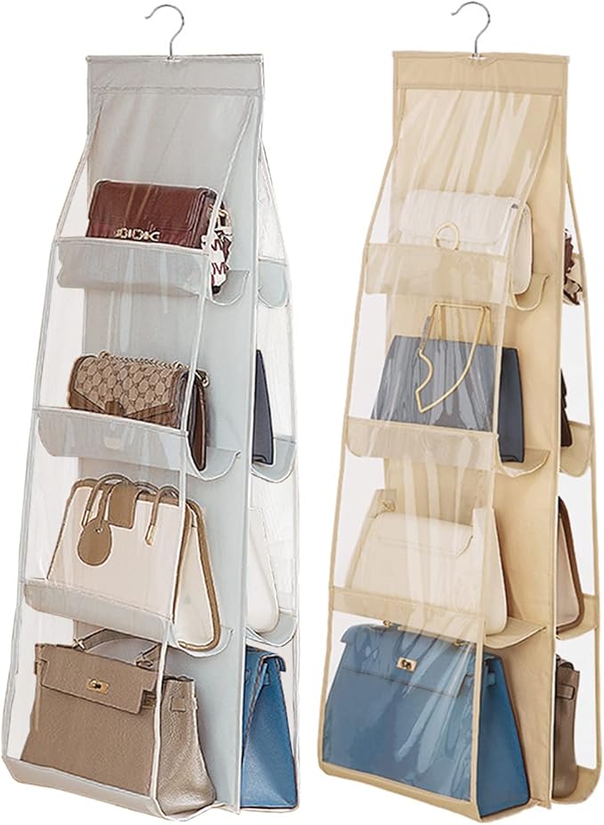 AARAINBOW 2 Pack Hanging Handbag Purse Organizer, 8 Pockets, Wardrobe Closet by AARAINBOW