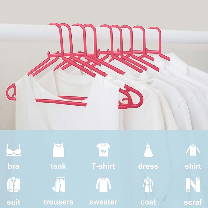 Plastic Hangers 50 Pack, Light Weight Durable Clothes Hangers - Image 2