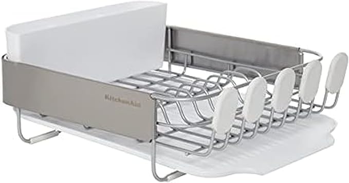 KitchenAid Compact Satin Wire Rust Resistant, Expandable Dish Rack by KitchenAid