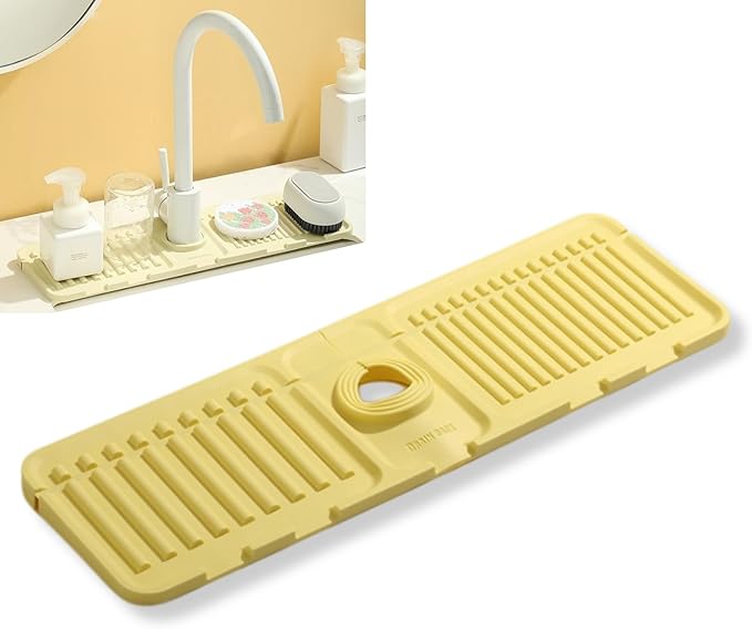 Silicone Sink Splash Guard, Non-Slip Faucet Mat by Boxonly