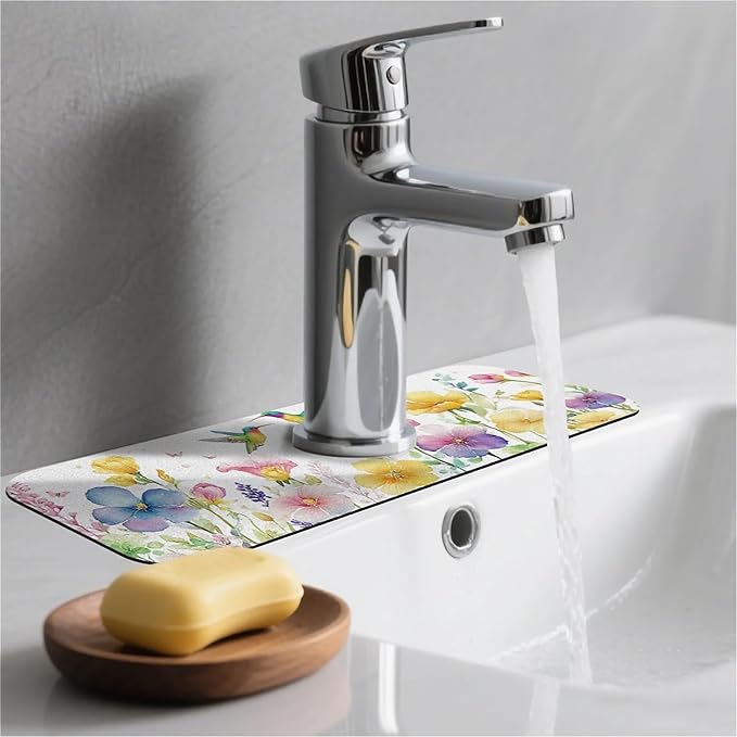 Kitchen Sink Splash Guard，Spring-flowers - Image 2
