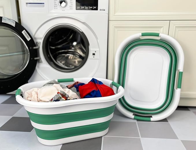SAMMART 40L Set of 2 Collapsible Plastic Laundry Hamper - Image 2