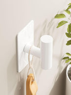 Towel Hooks for Bathrooms – 2 Pack, Smooth White Finish, T-Shaped Stainless - Image 5