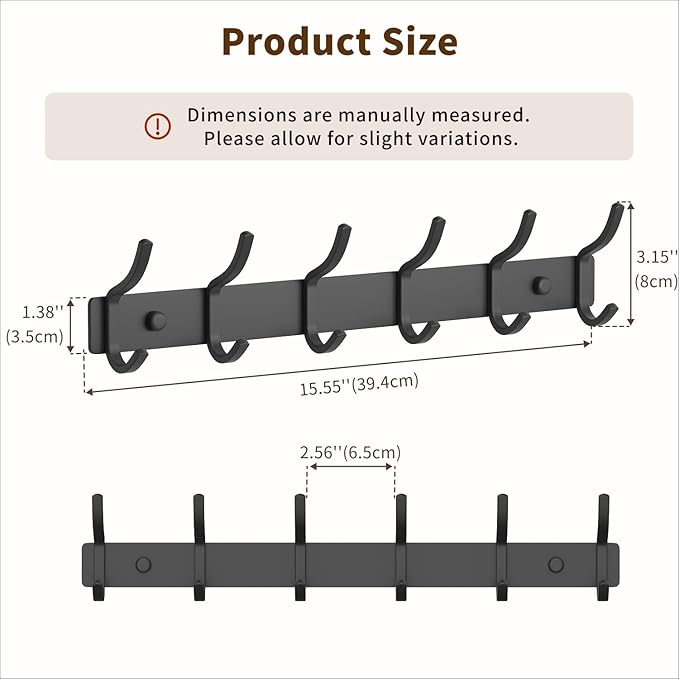 Black Coat Rack Wall Mount - Image 6