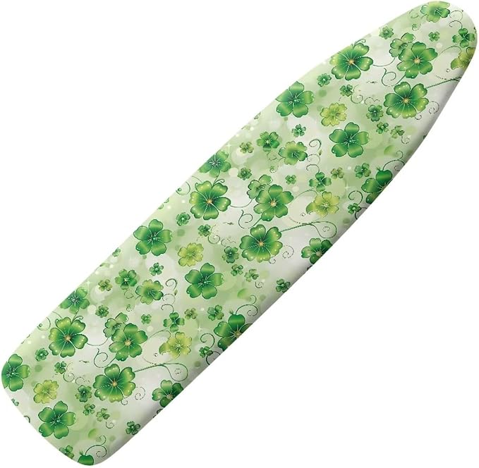 Green Leaves Ironing Board Cover and Pad, Thick Scorch Resistant Padding Heavy by Oamsistay