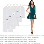 60" Dress Bags for Gowns, 6 Packs All Clear Garment Bags for Hanging Clothes - Image 7