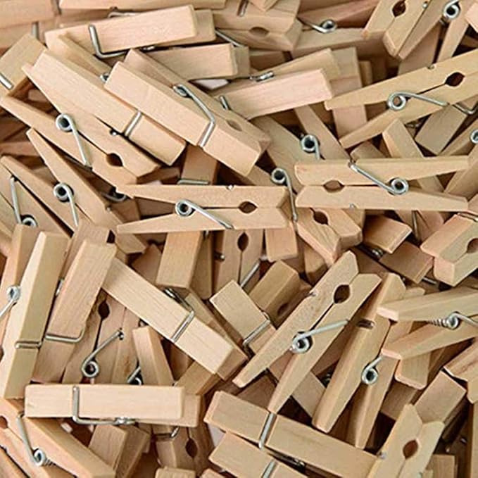 50pcs Small Wood Clothes Pins Pegs Strong Hangers Picture Display Art Craft - Image 3