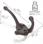 Ambipolar 5-Pack TriLeg Coat Hooks. Wall Mounted, Heavy Duty Decorative Black - Image 3