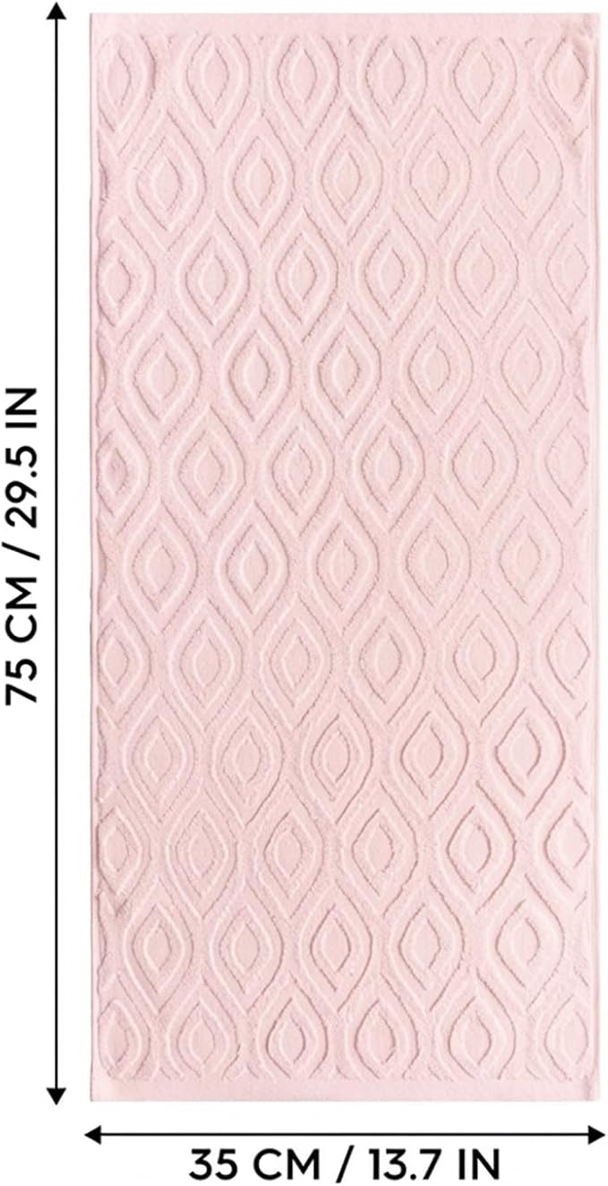 Artoid Mode 2 Pcs Pink 3D Diamond Grid Jacquard Hand Towels - Image 8