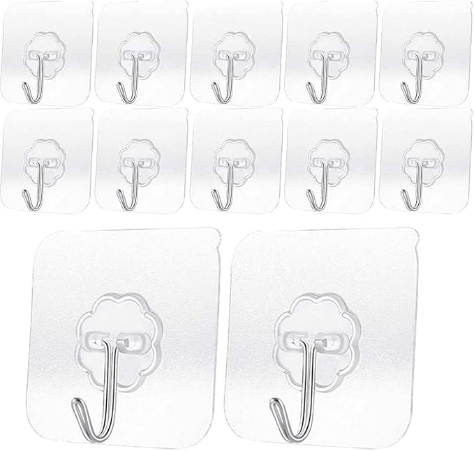 Heavy Duty Adhesive Hooks 33 lb 15KG, Waterproof and Oilproof Reusable Seamless - Image 2