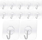Heavy Duty Adhesive Hooks 33 lb 15KG, Waterproof and Oilproof Reusable Seamless - Image 2