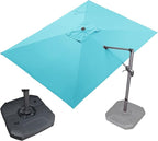PURPLE LEAF 9' X 11.5' Patio Umbrella with Base Outdoor Cantilever Rectangle Umbrella Offset Umbrella with 360-degree Rotation for Garden Deck Pool Patio, Turquoise Blue - Image 8