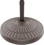 wikiwiki 80 Lbs HDPE Round Patio Umbrella Base, Weighted Umbrella Stands Fits 1.5-1.9in Poles for Garden, Lawn, Deck, Backyard & Pool, Brown by WikiwikiPatioUmbrellas