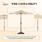 wikiwiki 80 Lbs Round Weighted Patio Umbrella Base, Free Standing Heavy Duty Base Water & Sand Filled Plastic Round Umbrella Base (Charcoal) - Image 6
