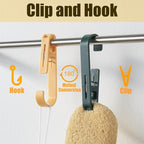 6Pcs Laundry Hooks with Clips Hanger Closet Organizer Clamps Hanging Socks Boot - Image 5