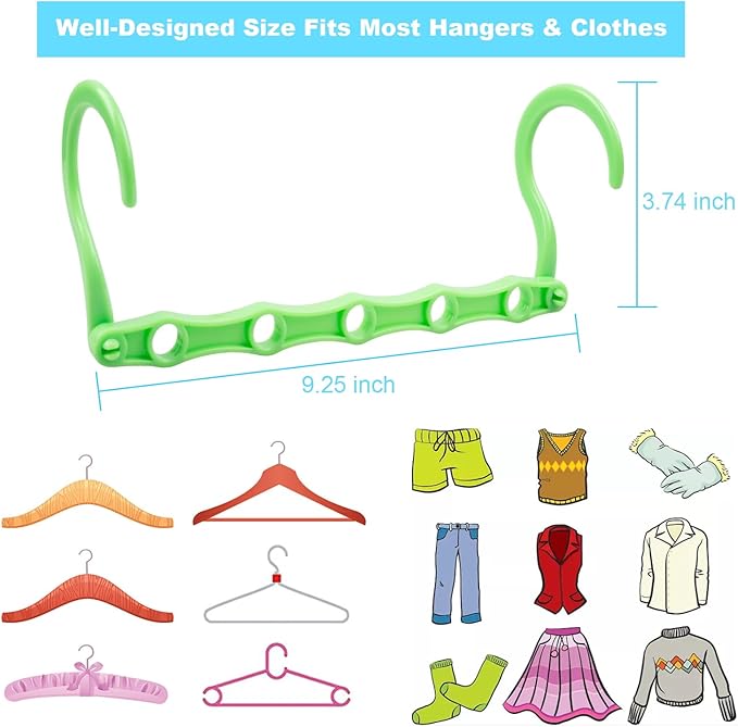 DUCOO 10 PCS Space Saving Hangers, 5-Hole Magic Hangers - Image 4
