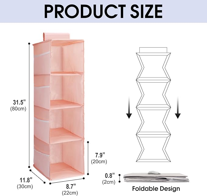 PetsHome 4-Shelf Hanging Closet Organizer, Space Saver, Closet Hanging Storage - Image 3