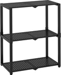 3-Shelf Storage Shelving Unit Metal Rack Heavy-Duty 28"x13.5"x33.5" for Garage, Kitchen and Bedroom Layers Increased Black by GLEAMMUSICSPORTS