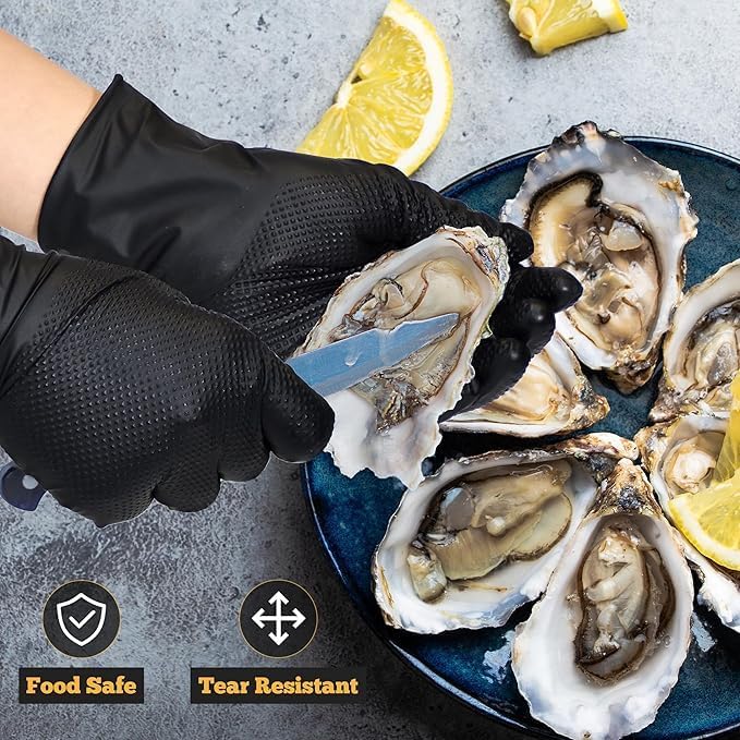 TitanFlex Heavy Duty Black Industrial Nitrile Gloves - Image 6