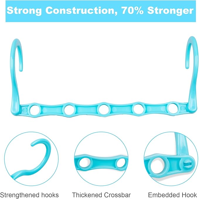 DUCOO 10 PCS Space Saving Hangers, 5-Hole Magic Hangers - Image 3