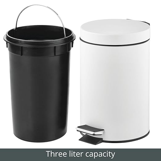 mDesign Pedal Bin — Metal Waste Bin - Image 6