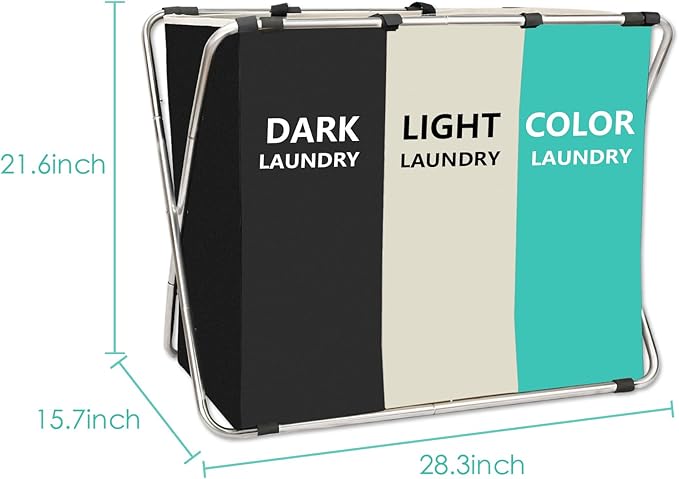 1-Pack Large Laundry Basket, Waterproof, Freestanding Laundry Hamper, - Image 3