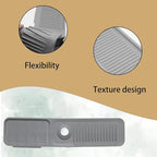 24 Inch Light Gray Durable Faucet Mat, Silicone Kitchen Sink Splash Guard - Image 3