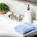 Superior Solid Egyptian Cotton Face Towel Set, Light Blue - Image 7