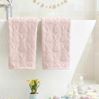 Artoid Mode 2 Pcs Pink 3D Rabbit Jacquard Easter Hand Towels - Image 3