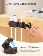 6 Pack Magnetic Cable Clips, Laitver Cord Organizer Holder Strong Adhesive Desk - Image 4