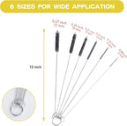 Straw Cleaner Brush Set, 6 Piece Long Drinking Straws Cleaning Brush Pipe Tube - Image 2
