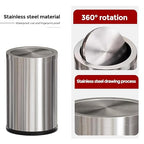 Brushed Nickel Bathroom Trash Can, Stainless Steel Garbage Can - Image 4