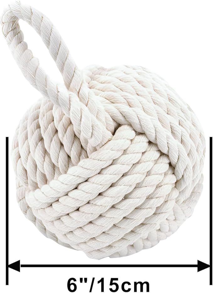 Marwood Rope Knot Door Stops Decorative Nautical Ball Door Stopper Handmade - Image 3