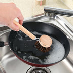 Bamboo Dish Brush Set, 1 Wooden Handle - Image 6