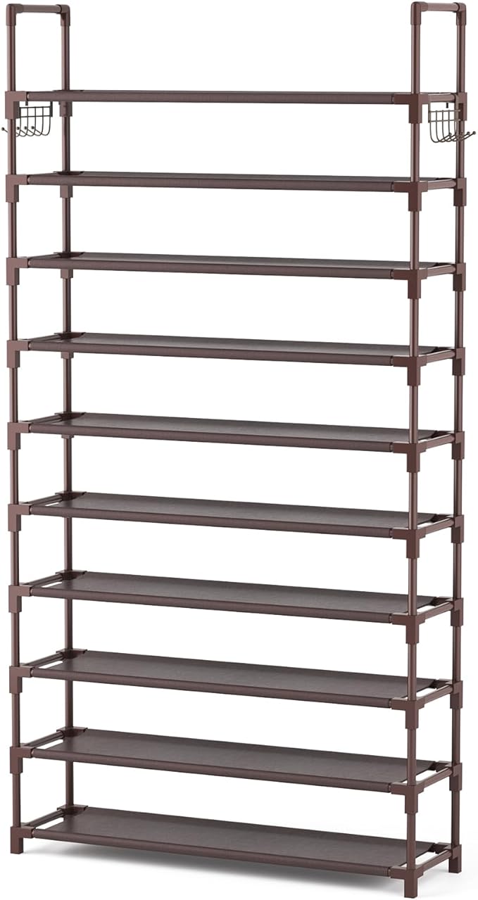 VTRIN 10 Tiers Shoe Rack Tall Large Capacity 50 Pairs Wide Shoe Organizer - Image 8