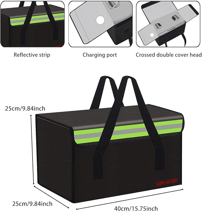Lipo Battery Safe Bag Large Capatity Fireproof Bag - Image 2