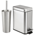 mDesign Metal Freestanding Slim Toilet Bowl Brush and Holder + Rectangle Narrow by mDesign