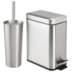 mDesign Metal Freestanding Slim Toilet Bowl Brush and Holder + Rectangle Narrow by mDesign
