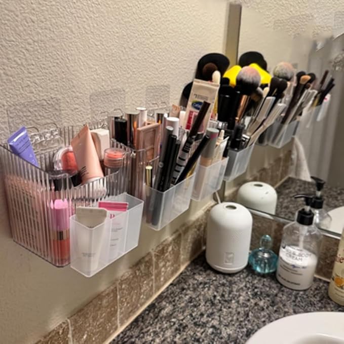 Acrylic Wall Mounted Storage Racks, Transparent Plastic Makeup Box Stackable - Image 8