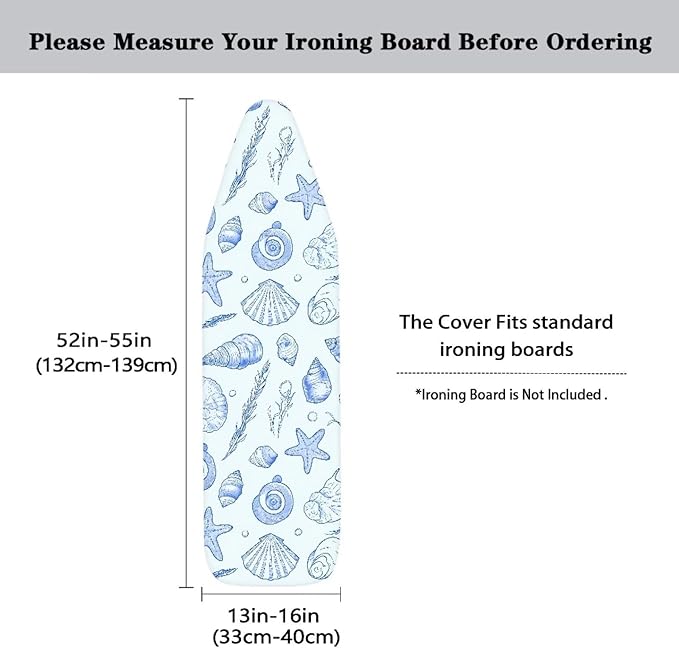Sketch Ocean Shell Steam Ironing Board Cover Line Draw Starfish Stain Resistant - Image 5