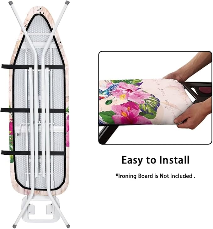 GLENLCWE Blue Hummingbird Hibiscus Music Note Ironing Board Cover Full Size - Image 4