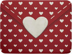 Valentines Day Dish Drying Mat for Kitchen Counter 18x24 Cream Red Love Heart by Aytipun