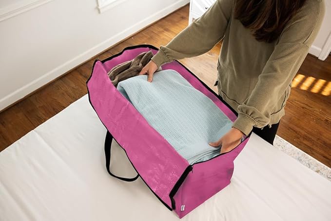 ClearSpace Heavy Duty Moving Bags or Storage Bags – Pink Storage Bins - Image 4