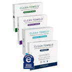 Clean Skin Club Clean Towels® XL Variety 4-Pack Travel Set, Disposable Face by CLEANSKINCLUB