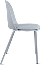 2xhome Modern Stackable Armless Dining Chair | Plastic Shell Seat with Metal Legs | Indoor or Outdoor Use | Home Kitchen Patio (1, Grey, Padded Seat) - Image 9