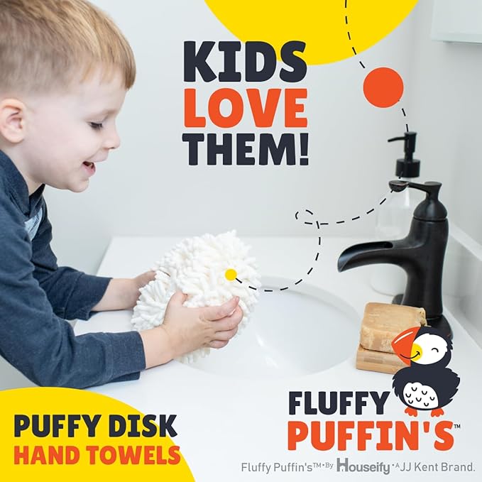 JJ KENT Fluffy Puffins Microfiber Hand Towels - Image 8