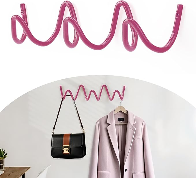 Coat Rack Wall Mount, Creative Wave Wall Hooks 20KG Capacity, Easy Installation by Bumtosc